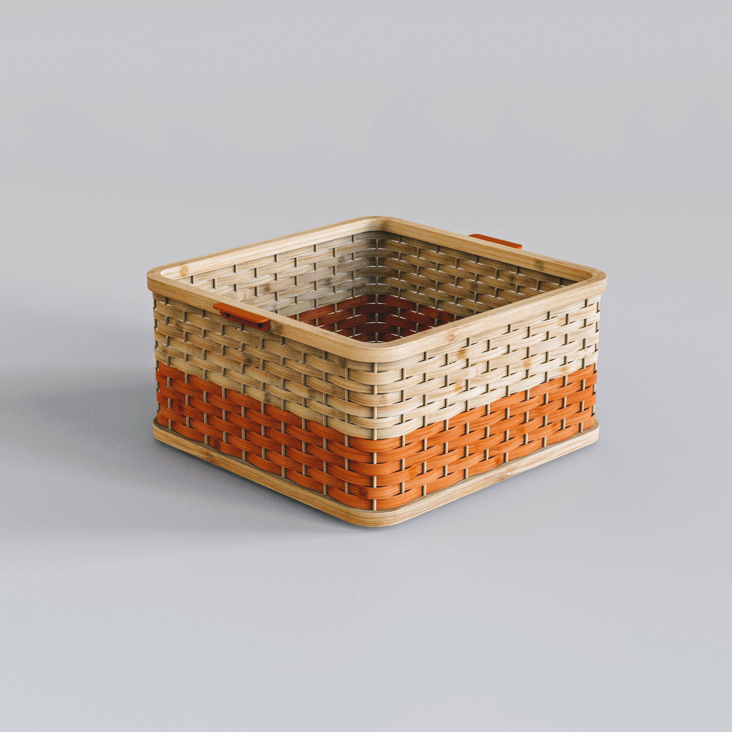 Squircle Desk Basket: Handwoven Storage Basket | Picnic Basket | Corporate Gifting [30cm/12in(L) x 30cm/12in(B) x 15.5cm/6in(H)]