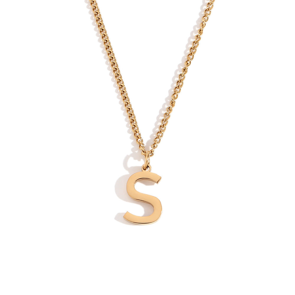 Fashion Letter Number Geometric Text Stainless Steel 18K Gold Plated Necklaces