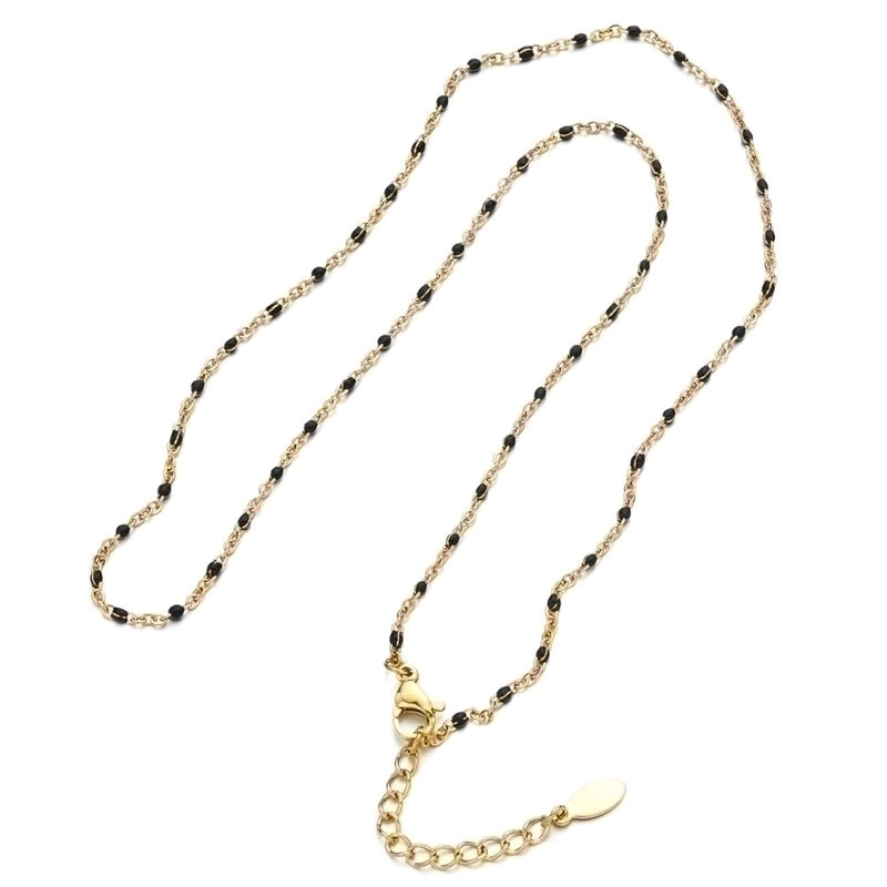 Minimalist Printing Stainless Steel Alloy Plating Gold Plated Necklace