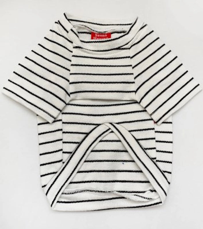 Summer Simple Color Block Striped Pet Cotton Shirt