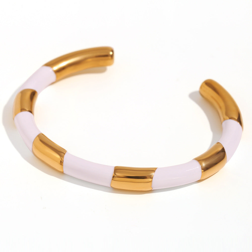 Minimalist Circle Stainless Steel 18K Gold Plated Bangles