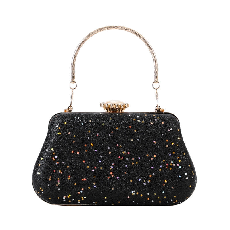 Women's Medium Polyester Solid Color Elegant Vintage Style Square Lock Clasp Evening Bag