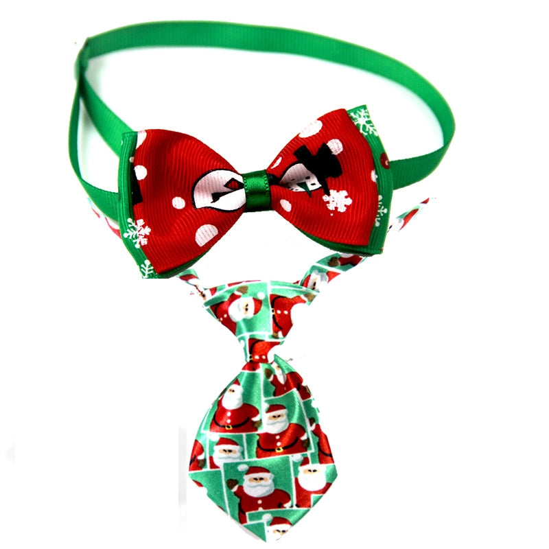 Casual Ribbon Christmas Color Block Bowknot Pet Accessories 1 Piece