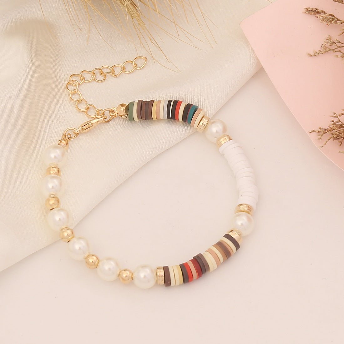 Women Bohemian Rhombus Polymer Clay Bracelets