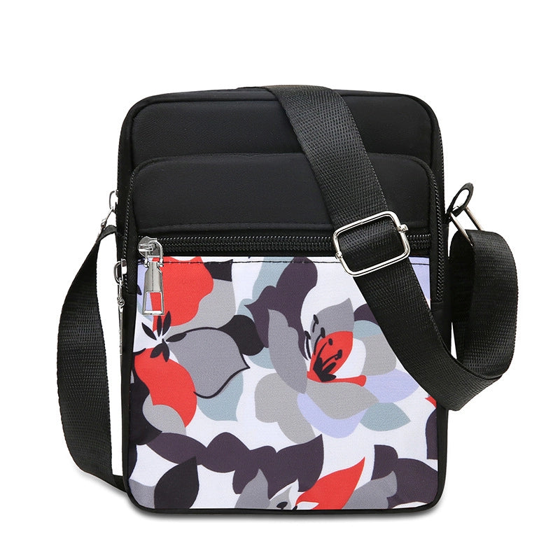 Women's Small Oxford Cloth Printing Classic Style Square Zipper Crossbody Bag Square Bag
