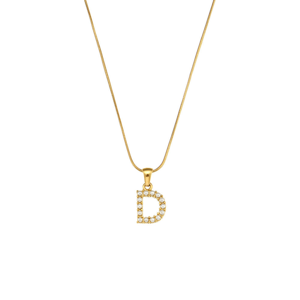 Fashion Letter Number Text Stainless Steel 18K Gold Plated Necklaces