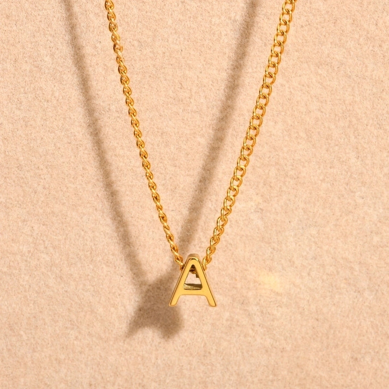 Elegant Letter 201 Stainless Steel 18K Gold Plated Pendant Necklace
