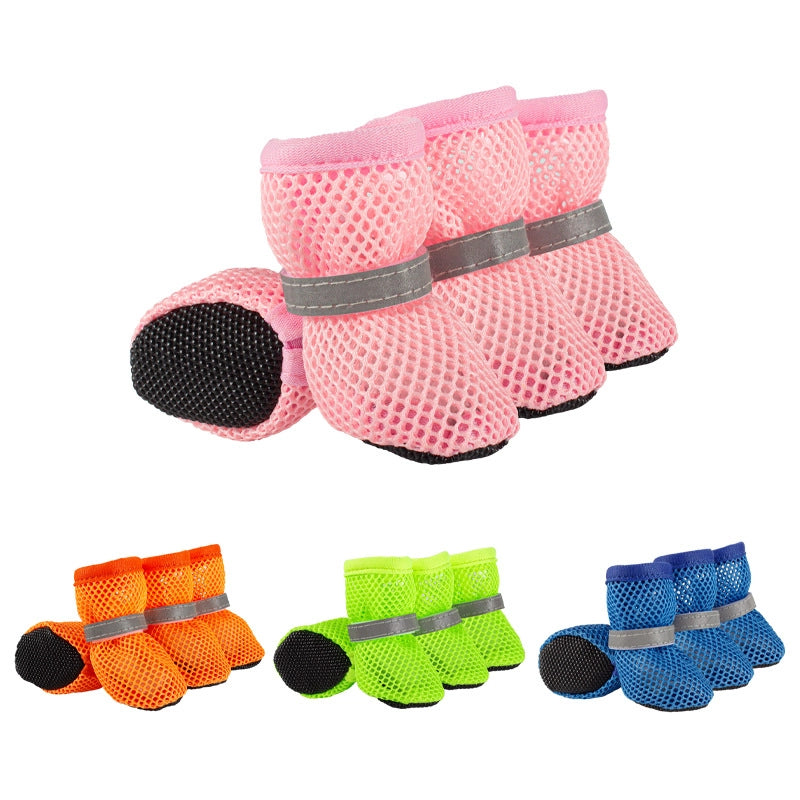 Pet Mesh Breathable Reflective Dog Shoes Non-slip Wear-resistant Sole Bixie Corgi Small Dog Mesh Shoes