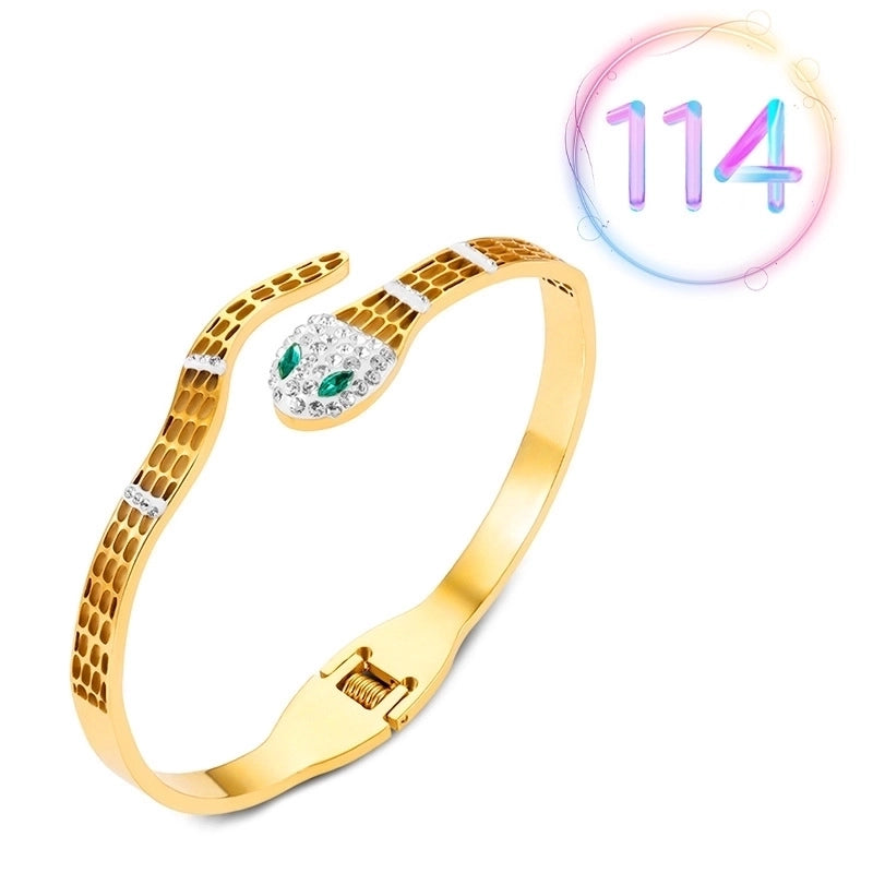 2 Pieces Fashion Geometric Stainless Steel Plating Zircon Bangle