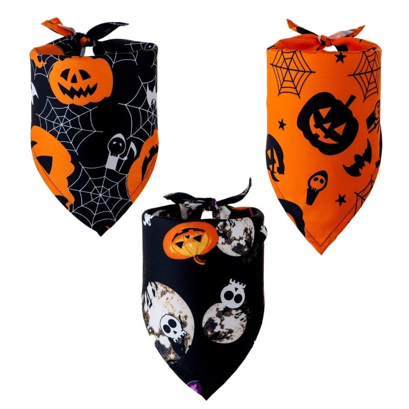 Casual Polyester Halloween Color Block Pet Scarf