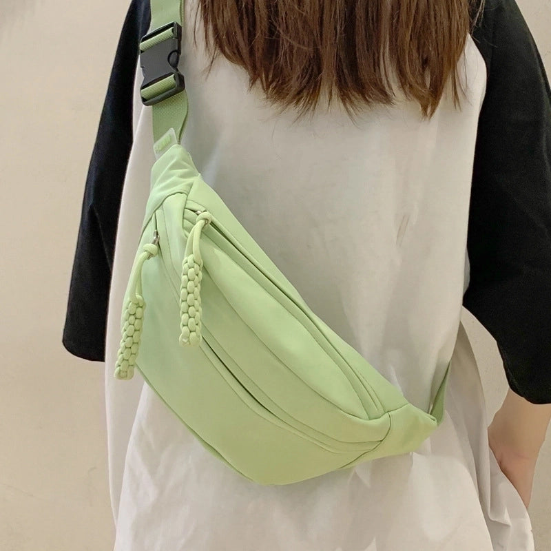 Women's Classic Style Solid Color Canvas Waist Bags