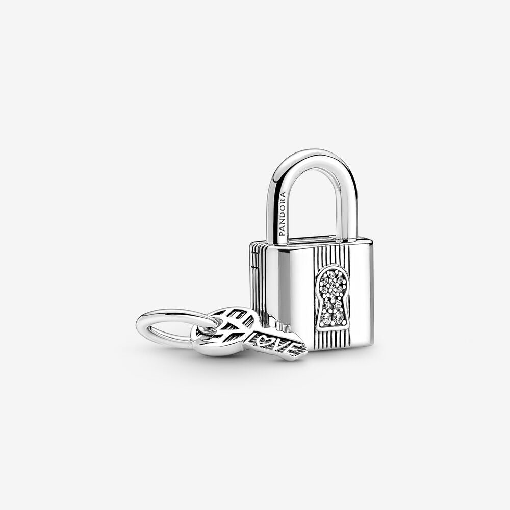 Padlock and Key Dangle Pandora Charm