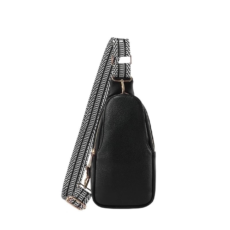Women's Pu Leather Solid Color Classic Style Square Magnetic Buckle Fanny Pack