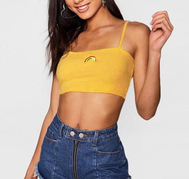 Rainbow Embroidered Camis Top