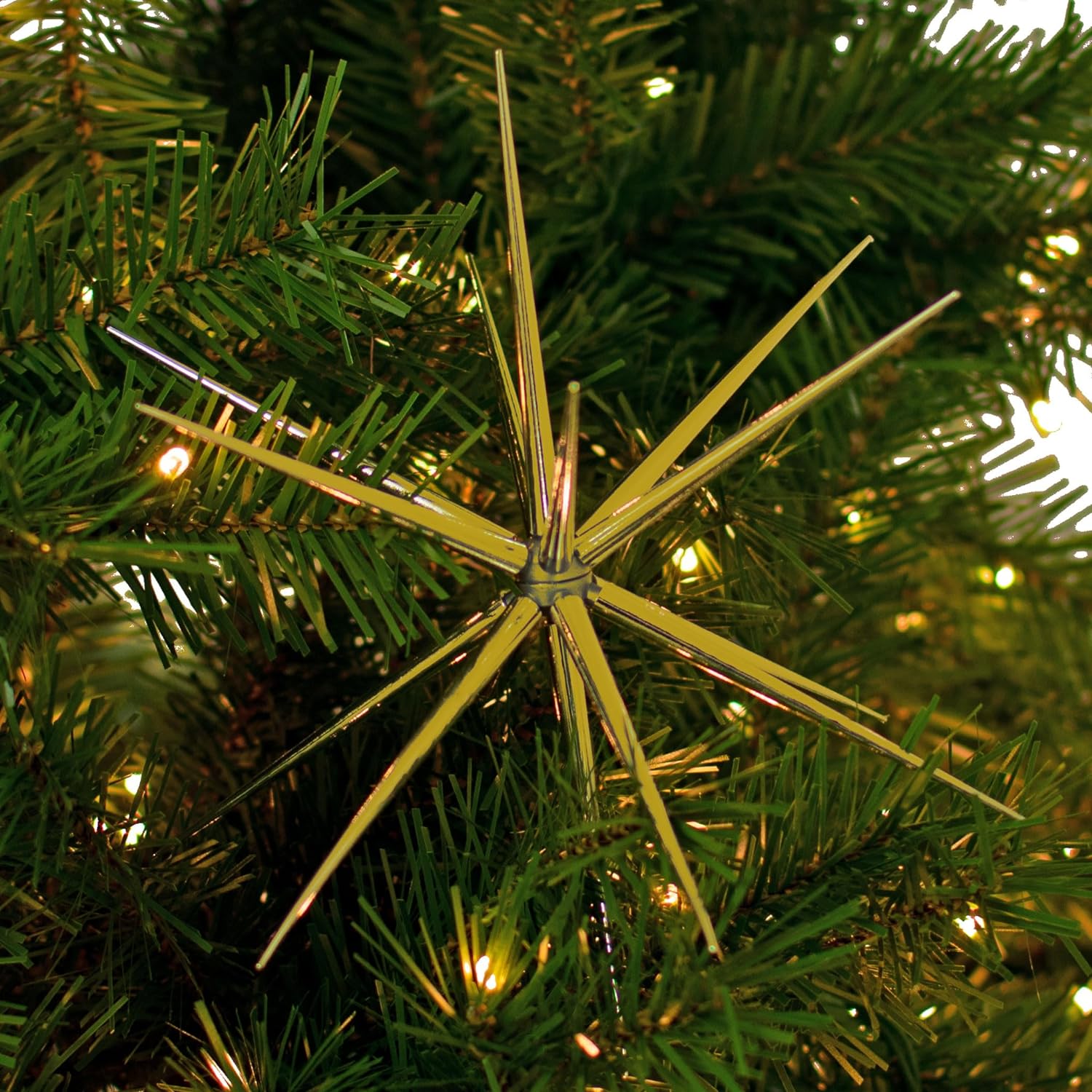 3D Gold Star Hanging Decoration Star. Acrylic Look  Hanging Luminous Star for Windows. Home. Garden Festive Embellishments for Holiday Parties Weddings Birthday Home Decoration (Medium)