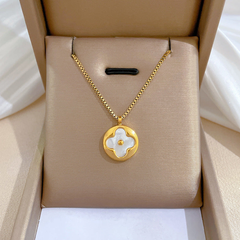 Fashion Geometric Titanium Steel Electroplating Necklaces