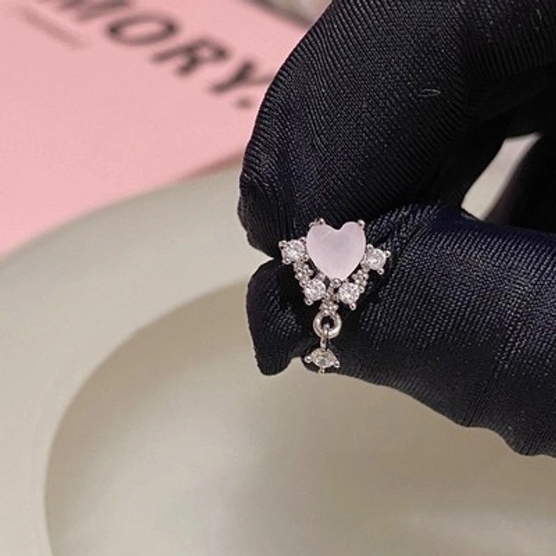 1 Piece Minimalist Moon Inlay Copper Zircon Ear Studs