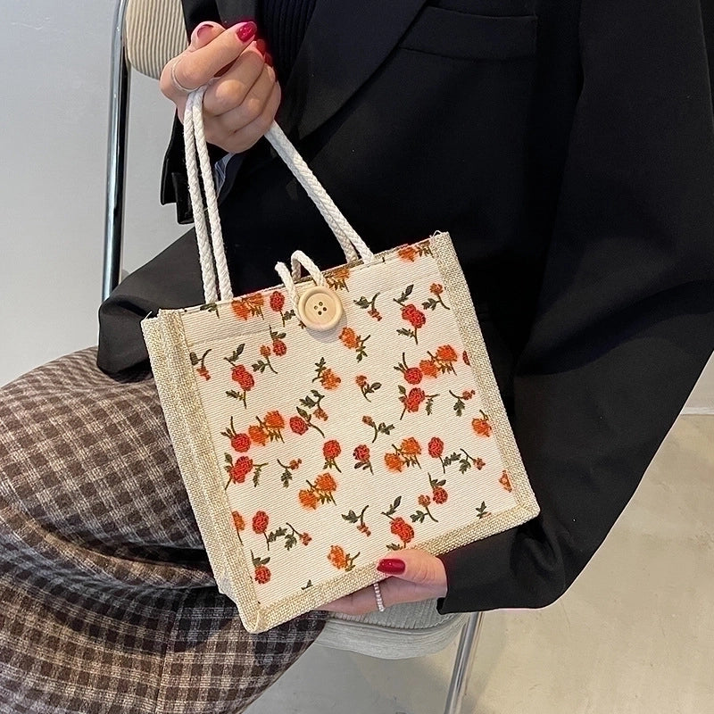 Women's All Seasons Canvas Vintage Style Handbag Square Bag