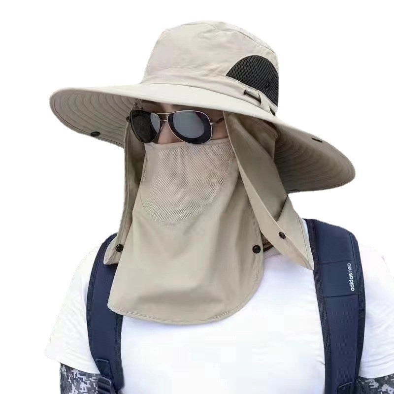 Men's New Sun Hat Removable Sun Protection Big Rim Summer Mountaineering Fishing Hat Outdoor UV Protection Sun Hat