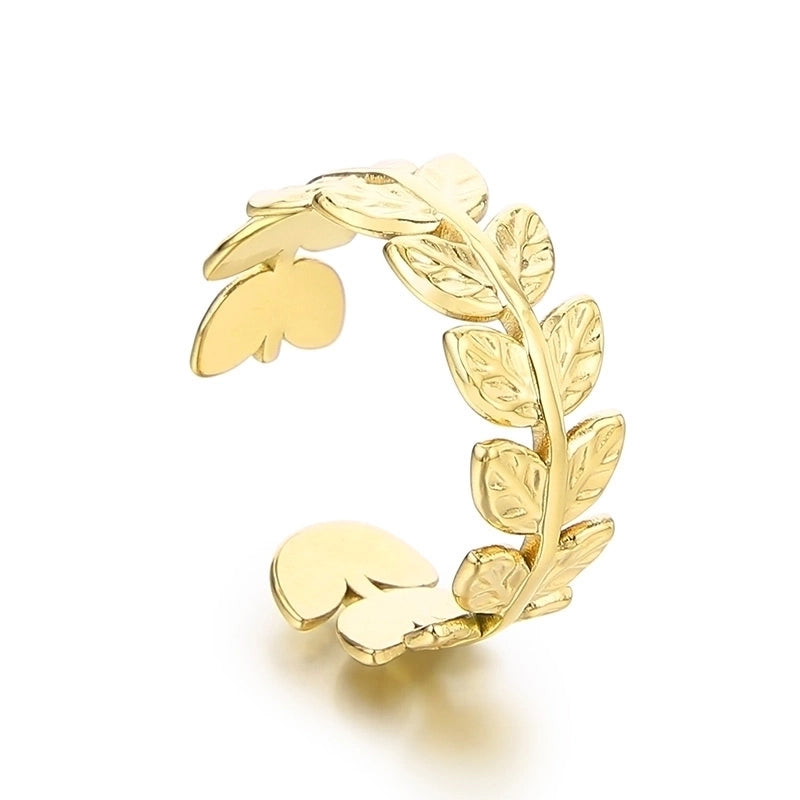Minimalist Solid Color Titanium Steel 18K Gold Plated Polishing Open Rings
