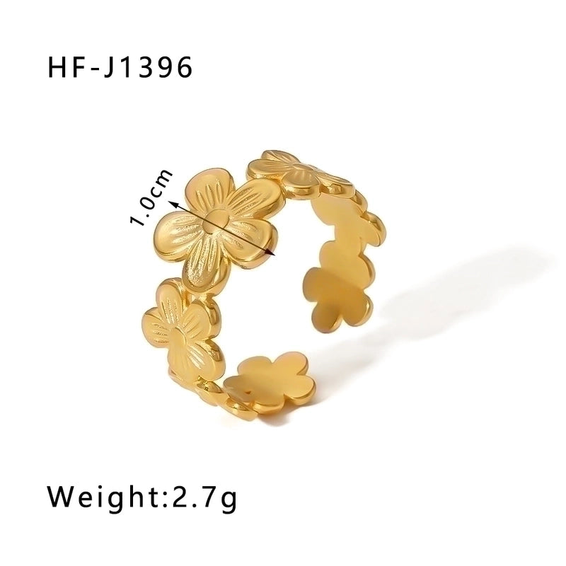 Stainless Steel 18K Gold Plated Modern Style Plating Geometric Open Rings