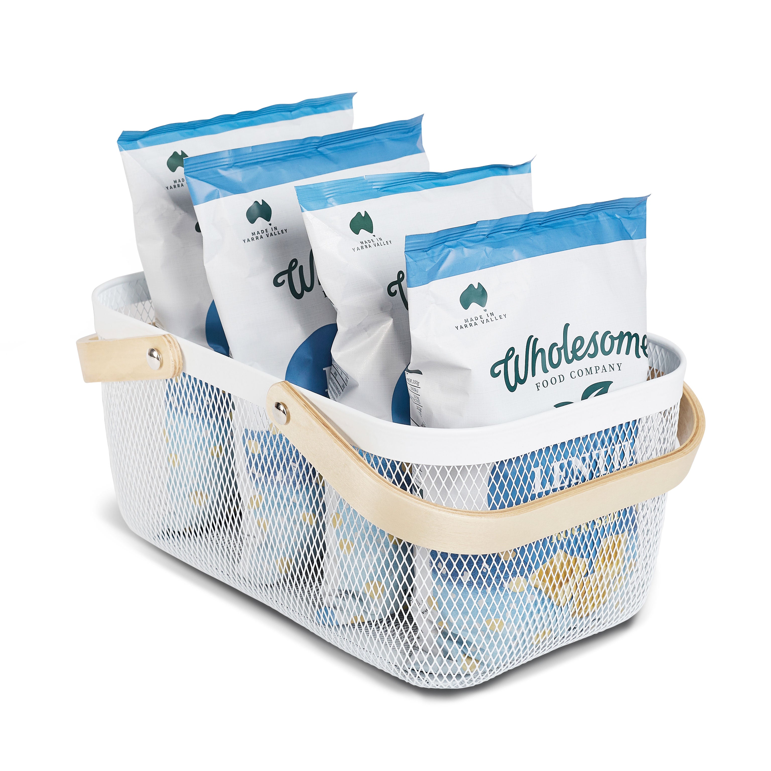 Mesh Storage Basket - 6 Set White