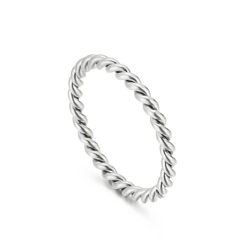 Minimalist Commute Solid Color Stainless Steel 18K Gold Plated Plating Rings