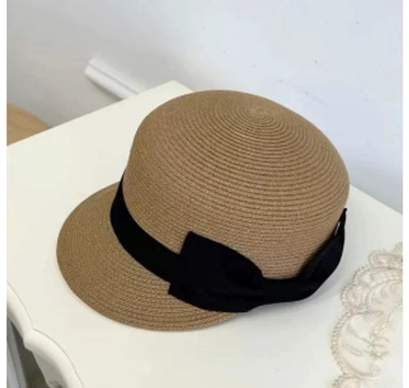 Women's Vacation Minimalist Letter Solid Color Big Eaves Straw Hat