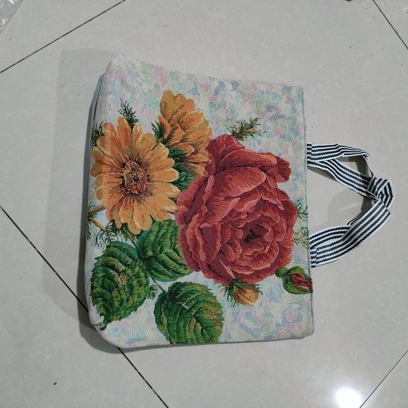 Women's All Seasons Canvas Animal Streetwear Square Zipper Shoulder Bag