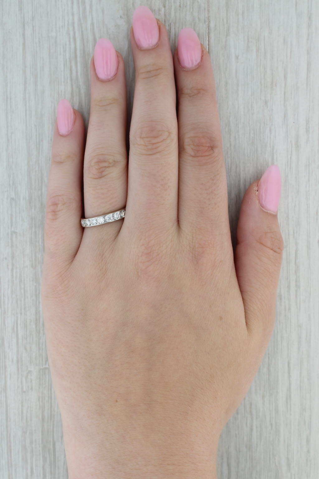 1ctw Diamond Wedding Band 14k White Gold Size 9 Stackable Anniversary Ring