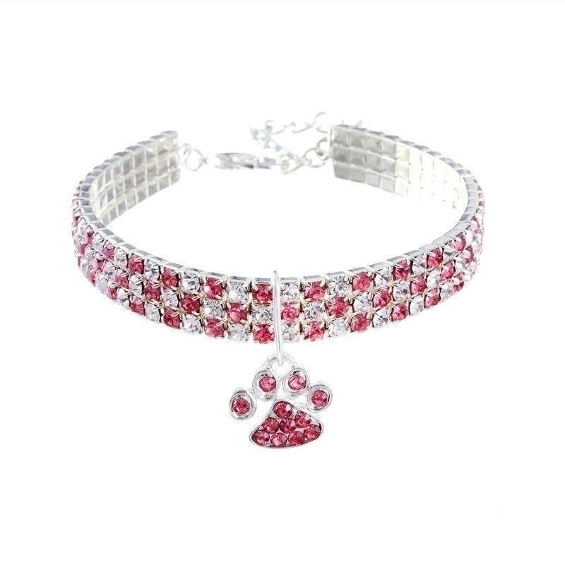 Minimalist Classic Style Alloy Plaid Diamond Pet Collar