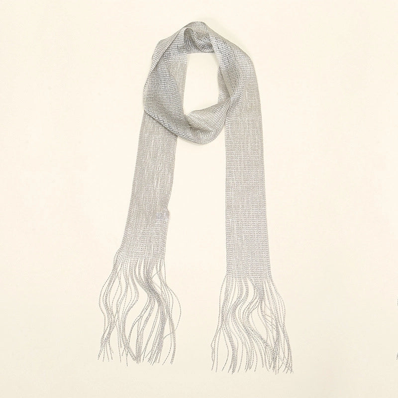 Women's Casual Elegant Solid Color Polyester Silk Scarf