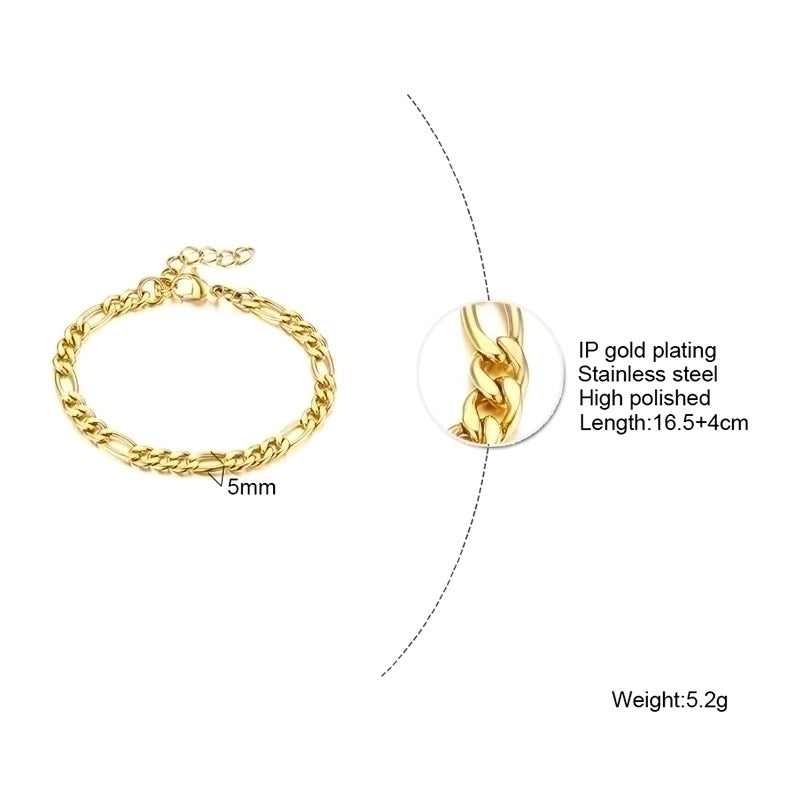 Elegant Geometric 201 Stainless Steel 18K Gold Plated Zircon Bracelets In Bulk