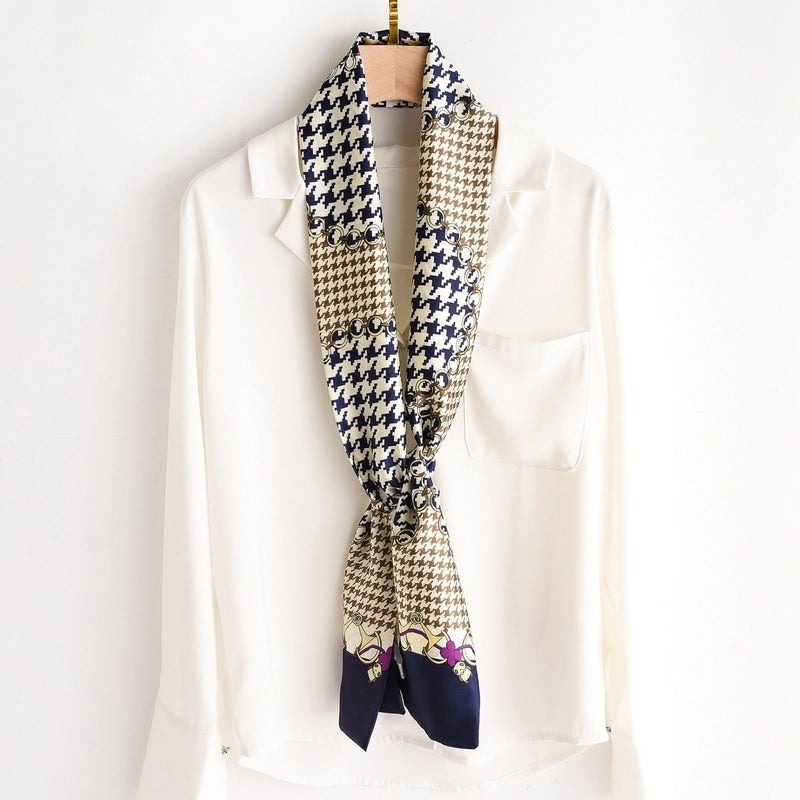 Women's Elegant Printing Satin Silk Scarf