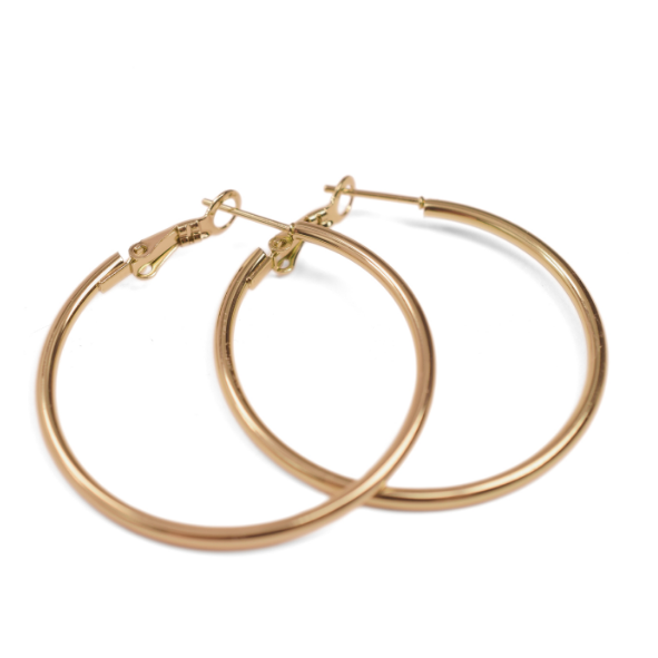 35mm Clasped hoops - Gold