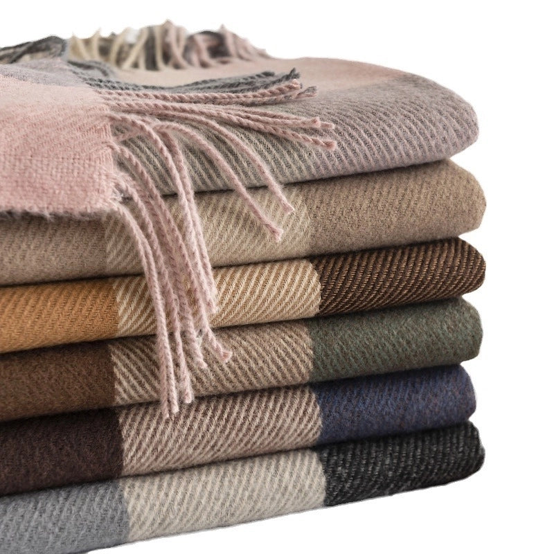 Women's Casual Classic Style Lattice Imitation Cashmere Scarf