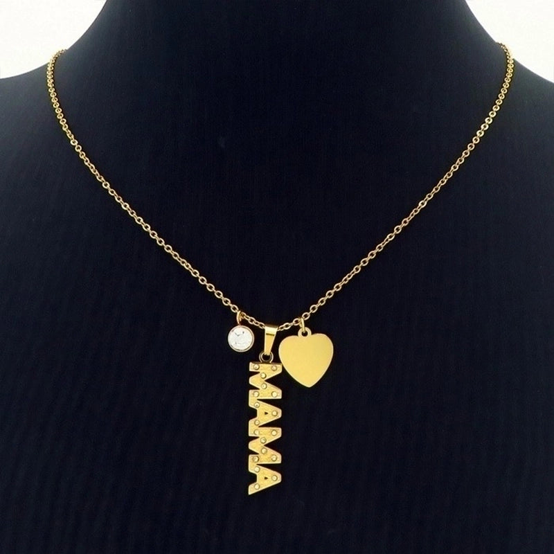 Minimalist Letter Titanium Steel 18K Gold Plated Plating Necklace