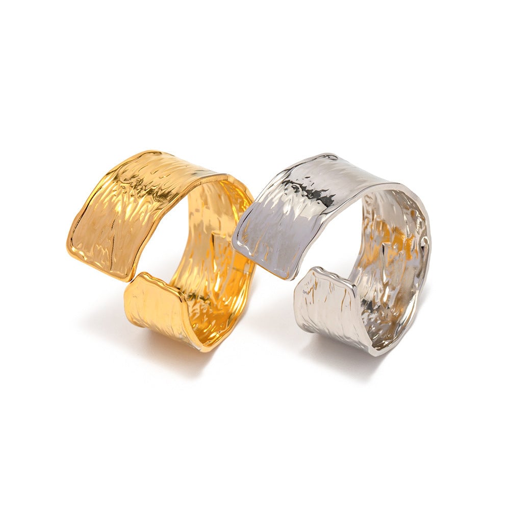 Women  Geometric Stainless Steel 18K Gold Plated Rings