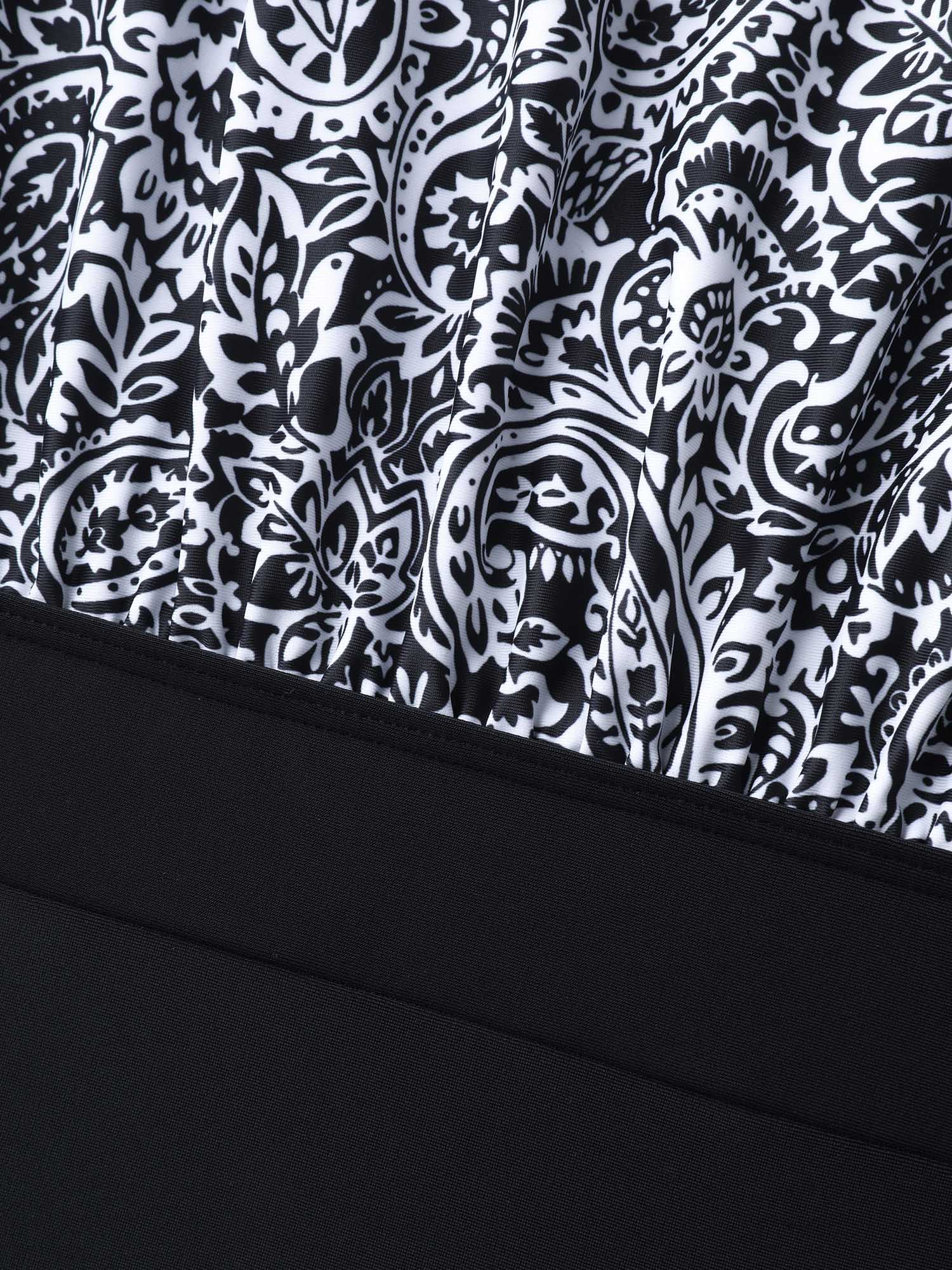 Paisley Print Ruched One-Piece Swimsuit