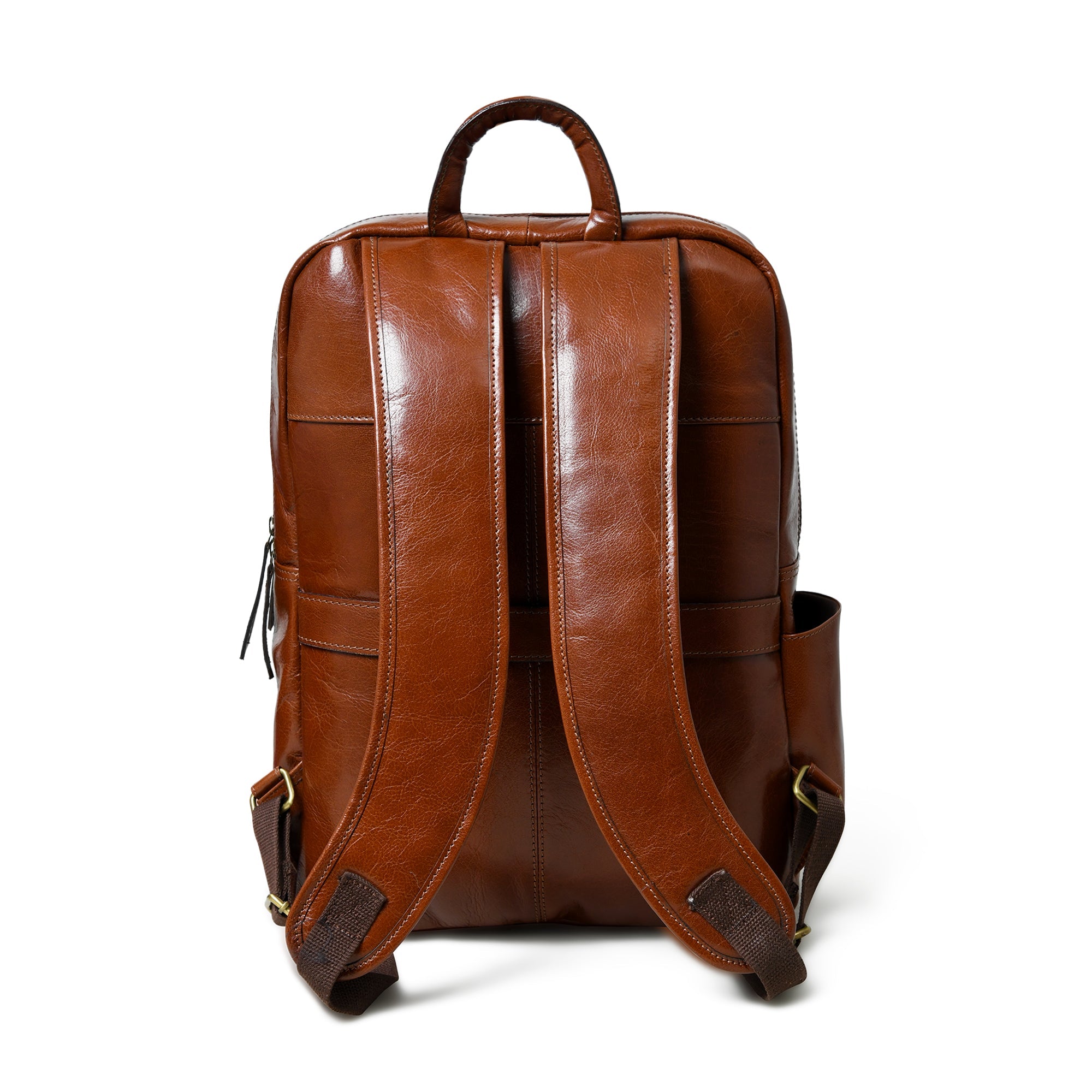 Luxury Italian Leather Backpack. Tan
