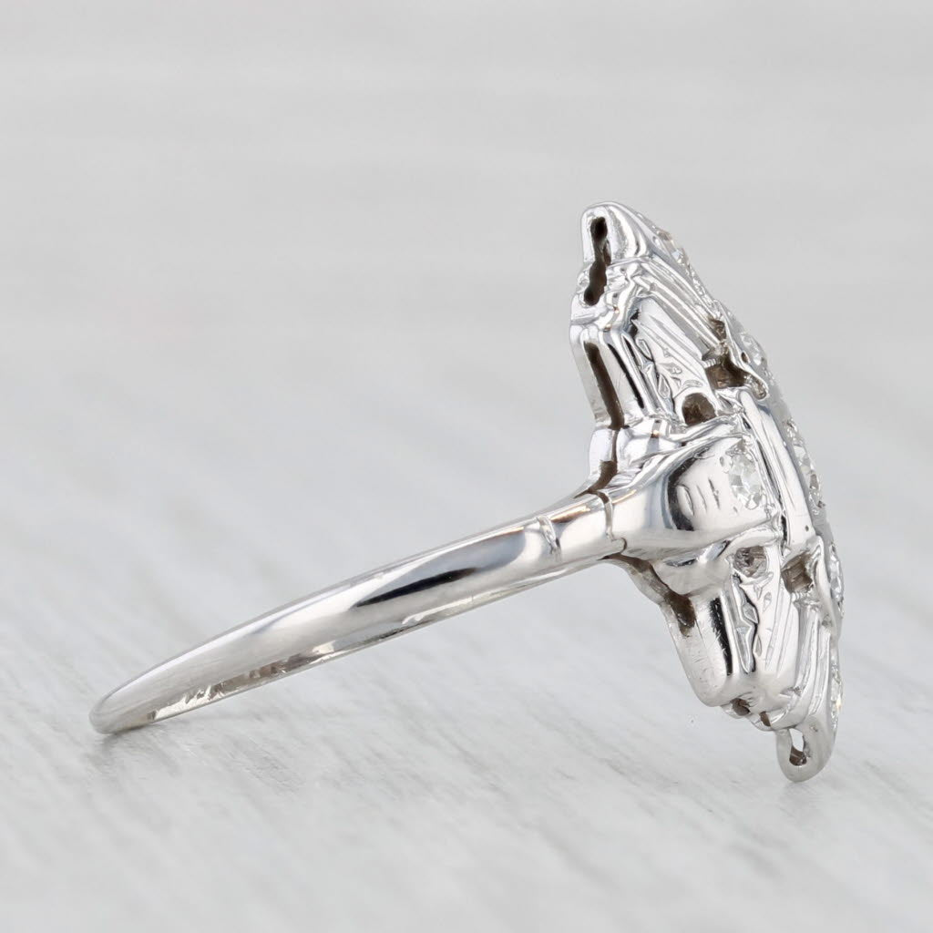 Vintage 0.15ctw Diamond Ring 14k White Gold Size 7