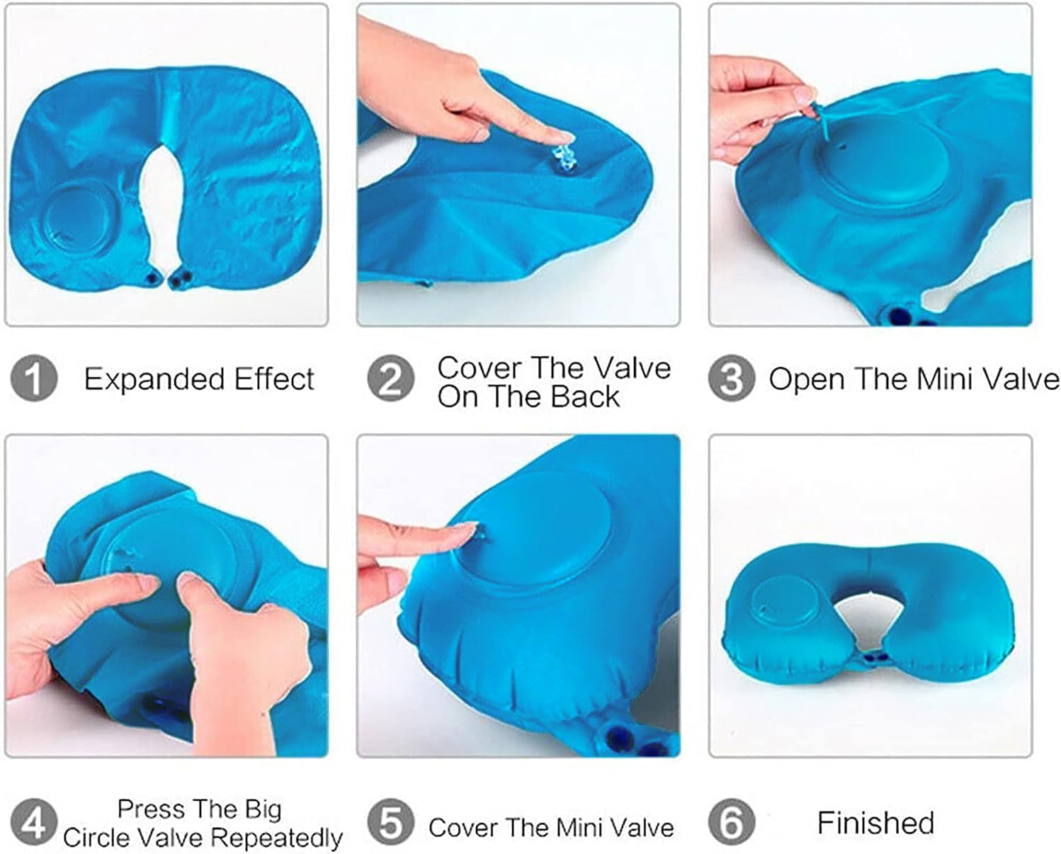 Portable Inflatable U-Shaped Travel Neck Pillow