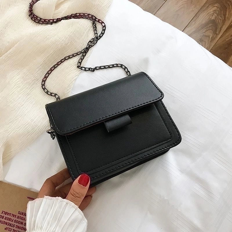 Small Pu Leather Vintage Style Square Bag