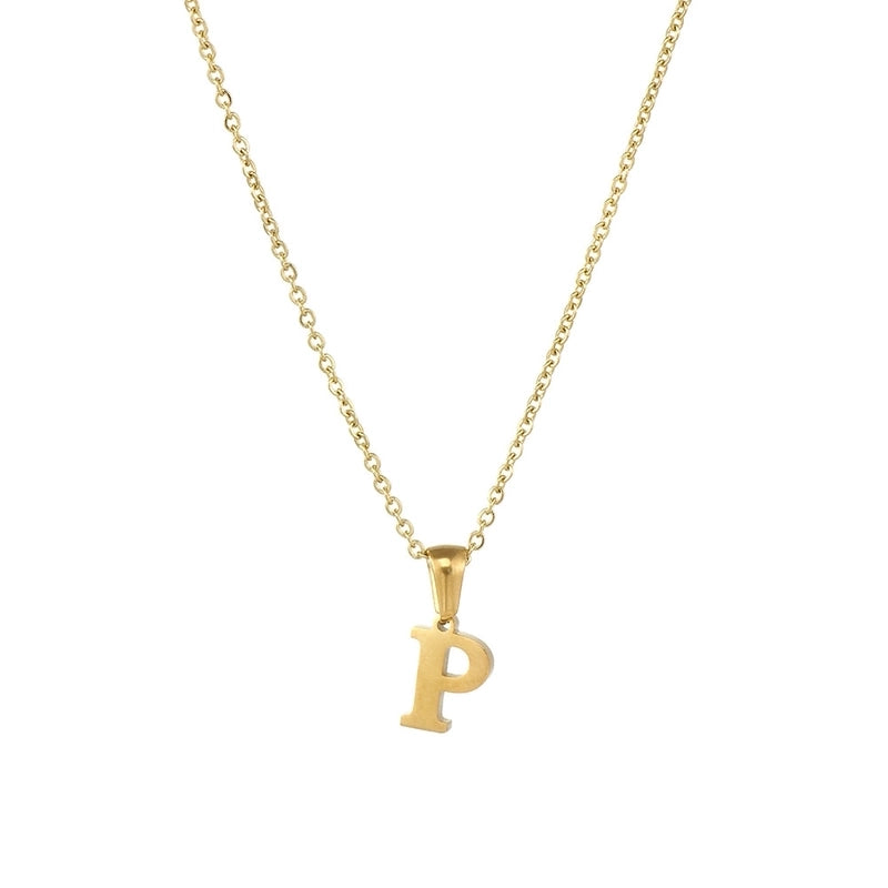 Minimalist Letter Stainless Steel Plating Pendant Necklace