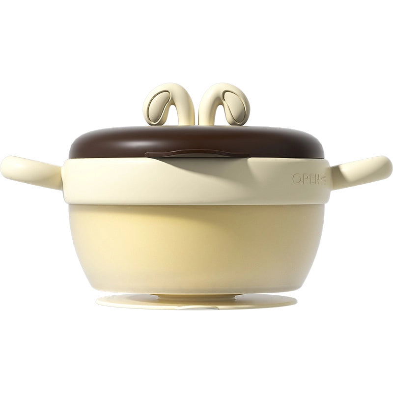 Supplement Bowl Water Injection Insulation Bowl  Anti-fall Anti-scald Stainless Steel Eating Spoon Special Bowl Sucker Tableware