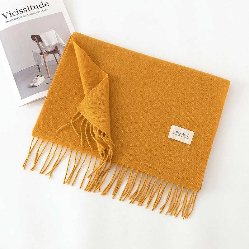 Women's Sweet Solid Color Polyester Scarf