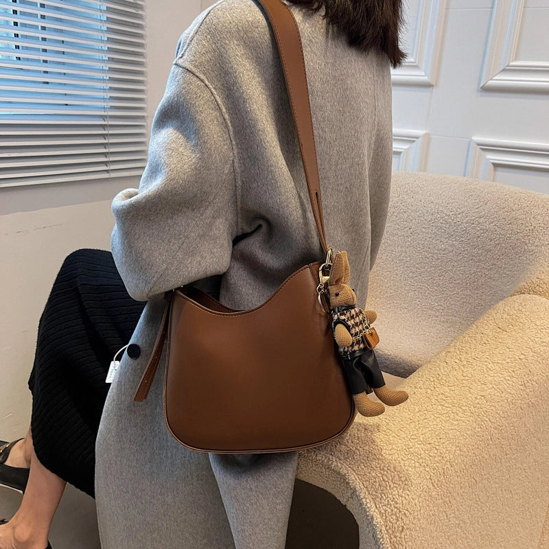 Women's Medium Pu Leather Solid Color Basic Classic Style Zipper Tote Bag