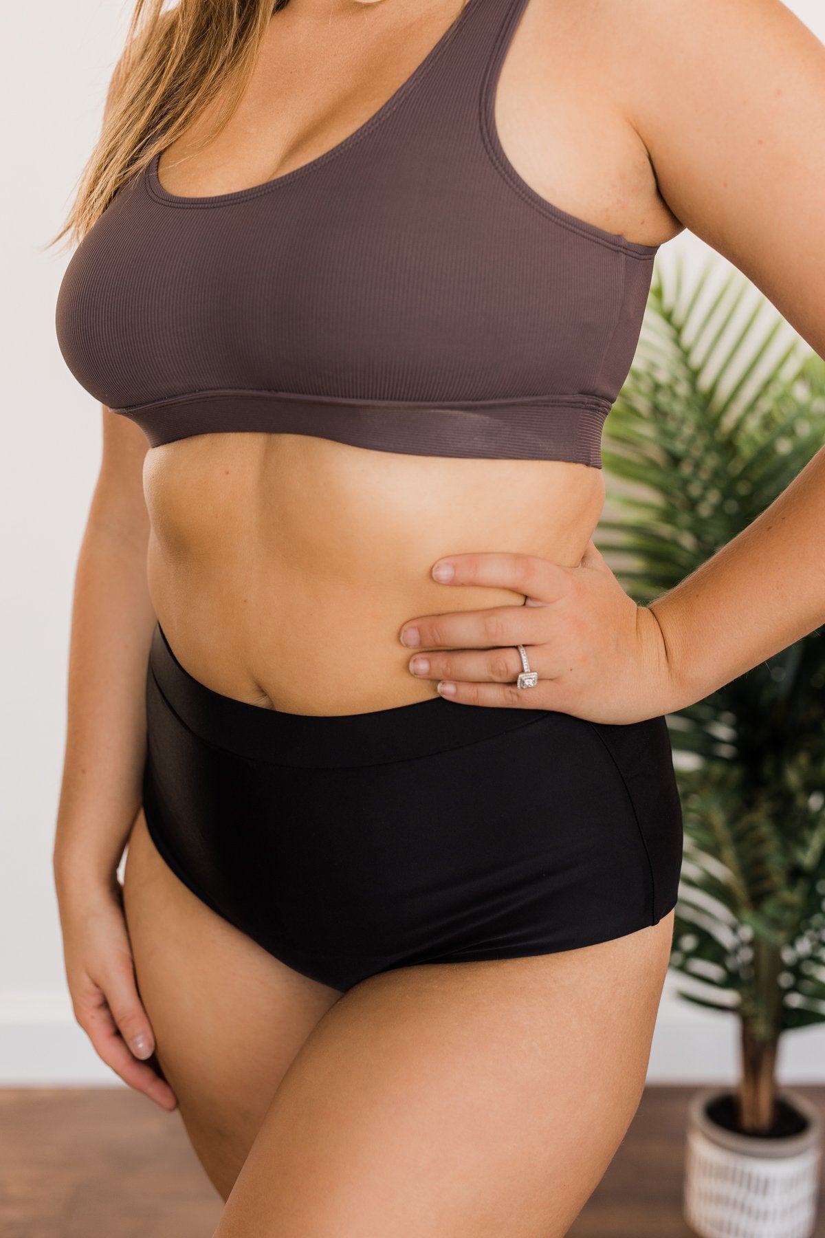 Living For Summer High-Rise Swim Bottoms- Solid Black