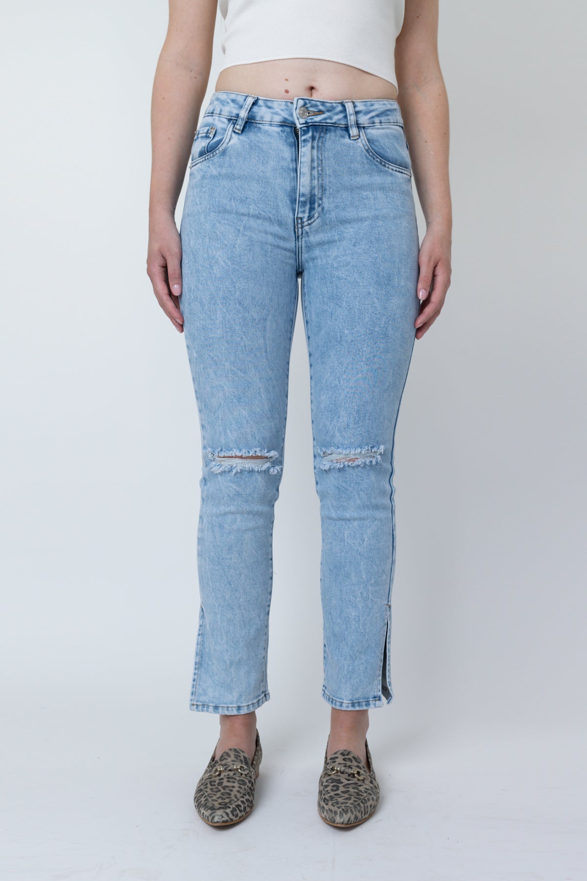 Elke stretch jeans met split