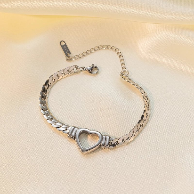 Hip-Hop Retro Solid Color Titanium Steel Plating Jewelry Set